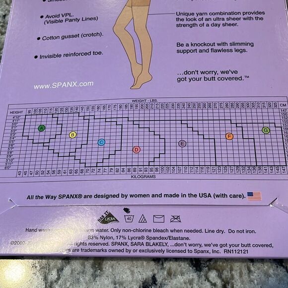 SPANX All the Way Tummy to Toes Full Length Hose Black Medium Control size G - Picture 5 of 6